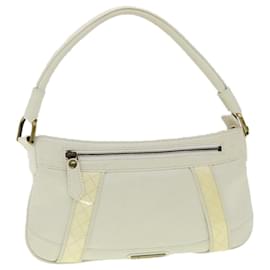 Burberry-BURBERRY Shoulder Bag Leather White Auth gt2780-White