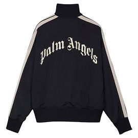 Palm Angels TRAININGSJACKE MIT GEBOGENEM LOGO Schwarz