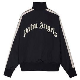 Palm Angels TRAININGSJACKE MIT GEBOGENEM LOGO Schwarz