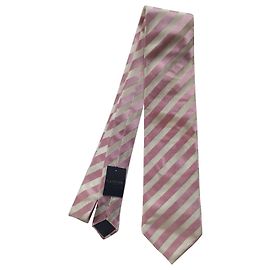 Lanvin Printed Silk Tie Pink Beige Pink Beige