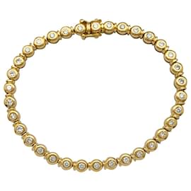 inconnue-Yellow gold diamond line bracelet.-Other