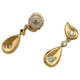Cartier-Vintage Cartier earrings, yellow gold, diamants.-Other