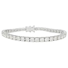 inconnue-Line bracelet in white gold and diamonds.-Other