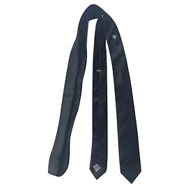 Gravata Dior preta slim de seda com abelha verde em jacquard Preto