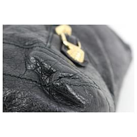 Balenciaga-Géant en cuir d'agneau noir 12 Sac de jour argenté-Autre