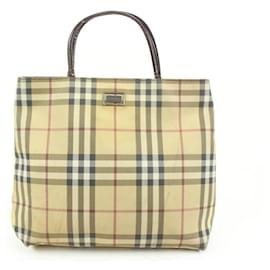 Burberry-Beige Nova Check Coated Canvas Tote Bag Upcycle Ready -Other