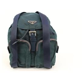 Prada-Green  Nylon Vela Backpack Twin Pocket-Other