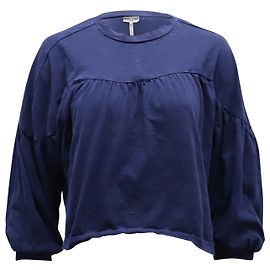 Autre Marque Camicetta arricciata Apiece Apart Vida in cotone blu navy Blu Blu navy