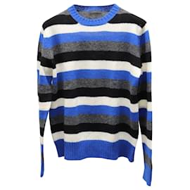 Prada-Prada Striped Sweater in Blue Wool-Other