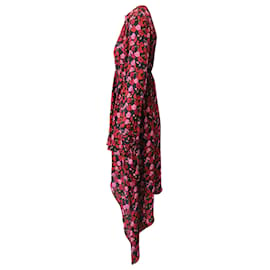 Magda Butrym-Magda Butrym Gela Robe mi-longue asymétrique à imprimé floral en soie multicolore-Autre