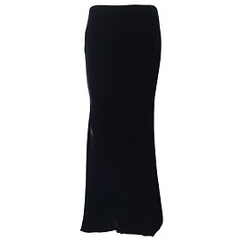 Ralph Lauren Slip Maxirock aus schwarzer Viskose Schwarz
