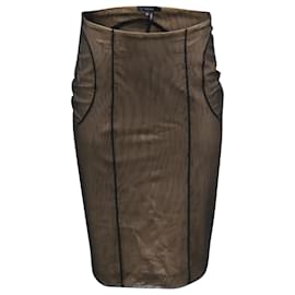 Gucci-Gucci Mesh Pencil Skirt in Black Polyamide-Black