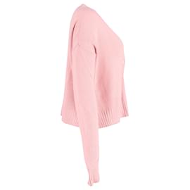 Prada-Prada V-Neck Cardigan in Pink Wool-Pink