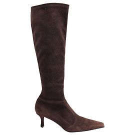 Stuart Weitzman Knee High Boots in Brown Suede  Brown