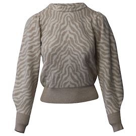Ulla Johnson Massey Pullover mit Zebramuster aus beiger Wolle Andere