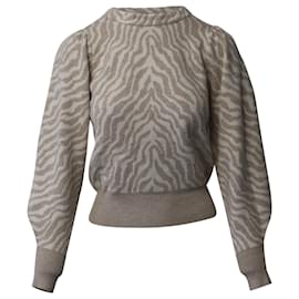 Ulla Johnson-Ulla Johnson Massey Zebra Print Sweater in Beige Wool-Other