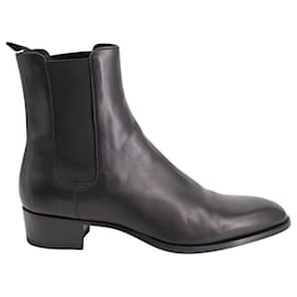 Saint Laurent-Saint Laurent Wyatt Chelsea Boots in Black Smooth Leather-Black