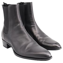 Saint Laurent-Saint Laurent Wyatt Chelsea Boots in Black Smooth Leather-Black