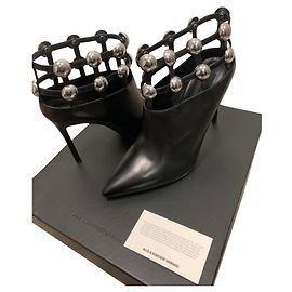 Botines Alexander Wang de piel negra 38.5 Negro
