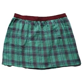 Roseanna-Roseanna checkered mini skirt-Green,Dark red