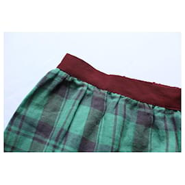 Roseanna-Roseanna checkered mini skirt-Green,Dark red