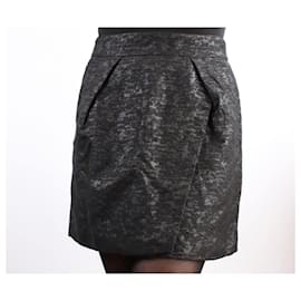 The Kooples Sport-Tulip Skirt-Black,Silvery,Dark grey