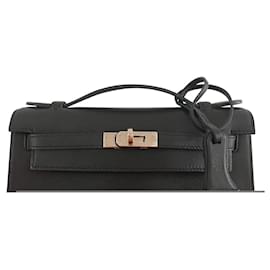 Hermès-Kelly Mini Pochette Swift Noir PHW-Black