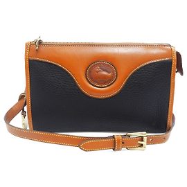 Dooney & Bourke Bolsa transversal Donney & Bourke de couro preto e marrom Marrom Preto