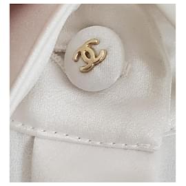 Chanel-Hermosa blusa Chanel T.36 neuf-Blanco roto