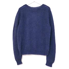 Masscob blauer Mohairpullover Blau