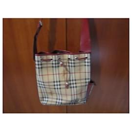 Burberry-Handbags-Beige,Dark red