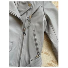 Maje-Leather jacket-Grey