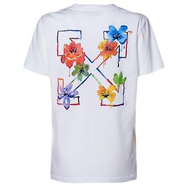 Off White CAMISETA DE ALGODÓN JERSEY CON LOGOTIPO Blanco Multicolor