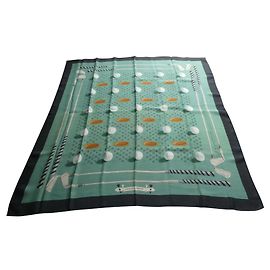 Hermès clube de golfe quadrado hermes 1963 muito bom estado raro Verde claro