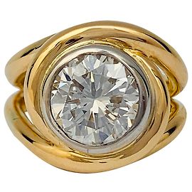 inconnue Anillo entrelazado de oro bicolor, diamante 2,78 quilates. Otro