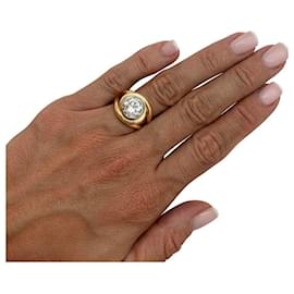 inconnue-Ineinander verschlungener Ring aus zweifarbigem Gold, Diamant 2,78 Karat.-Andere
