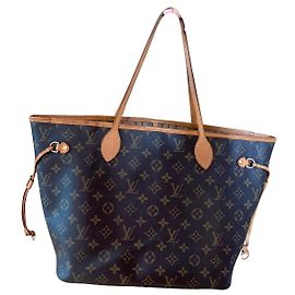 Louis Vuitton Neverfull MM Couro Bronze Bronze