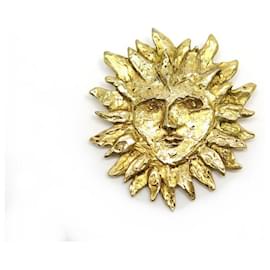 VINTAGE YVES SAINT LAURENT BROCHE DE CARA DE SOL ROBERT GOSSENS BROCHE DE CARA DE SOL Dorado
