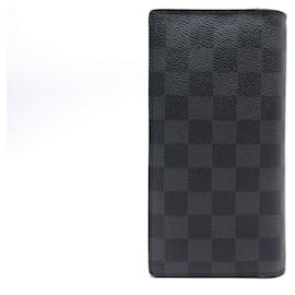 Louis Vuitton-NEW LOUIS VUITTON BRAZZA DAMIER GRAPHITE N WALLET62665 WALLET BOX-Dark grey