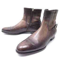 SAPATOS SANTONI BOTAS FORRO DE PELE COURO MARROM 8.5 42.5 43 + CAIXA DE BOTAS Marrom