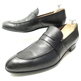Gucci-GUCCI MOCCASIN SHOES 233507 in black leather 9 IT 44 EN BLACK LOAFERS-Black
