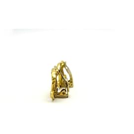 Chanel-VINTAGE EARRINGS CHANEL LOGO CC CLIPS 1975 1980 GOLD METAL EARRINGS-Golden