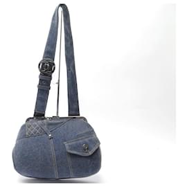 Chanel-NEW CHANEL HOBO LOGO CC HANDBAG IN BLUE DENIM JEANS 32CM HAND BAG PURSE-Blue