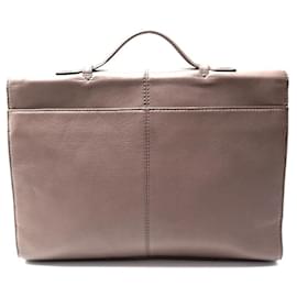 Lancel-LANCEL JUPITER BAG 38CM GRAINED LEATHER BRIEFCASE BRIEFCASE-Taupe