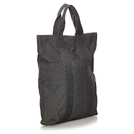 Hermès-Toile Herline Cabas Tote Bag-Grey