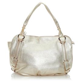 Céline Metallic Leather Bittersweet Hobo Bag Silvery
