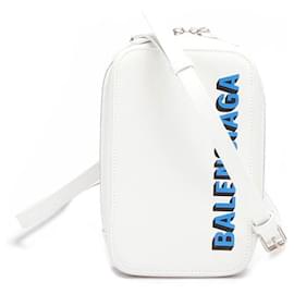 Balenciaga-balenciaga Cash Zip Phone Holder Crossbody Bag white-White