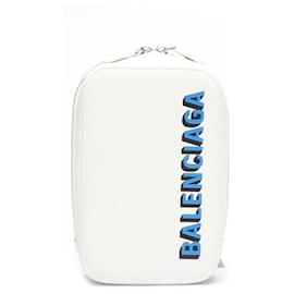 Balenciaga-balenciaga Cash Zip Phone Holder Sac à bandoulière blanc-Blanc