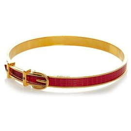 Hermès-Leather Belt Bangle-Red