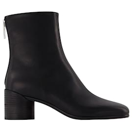Maison Martin Margiela-Black leather ankle boots-Black